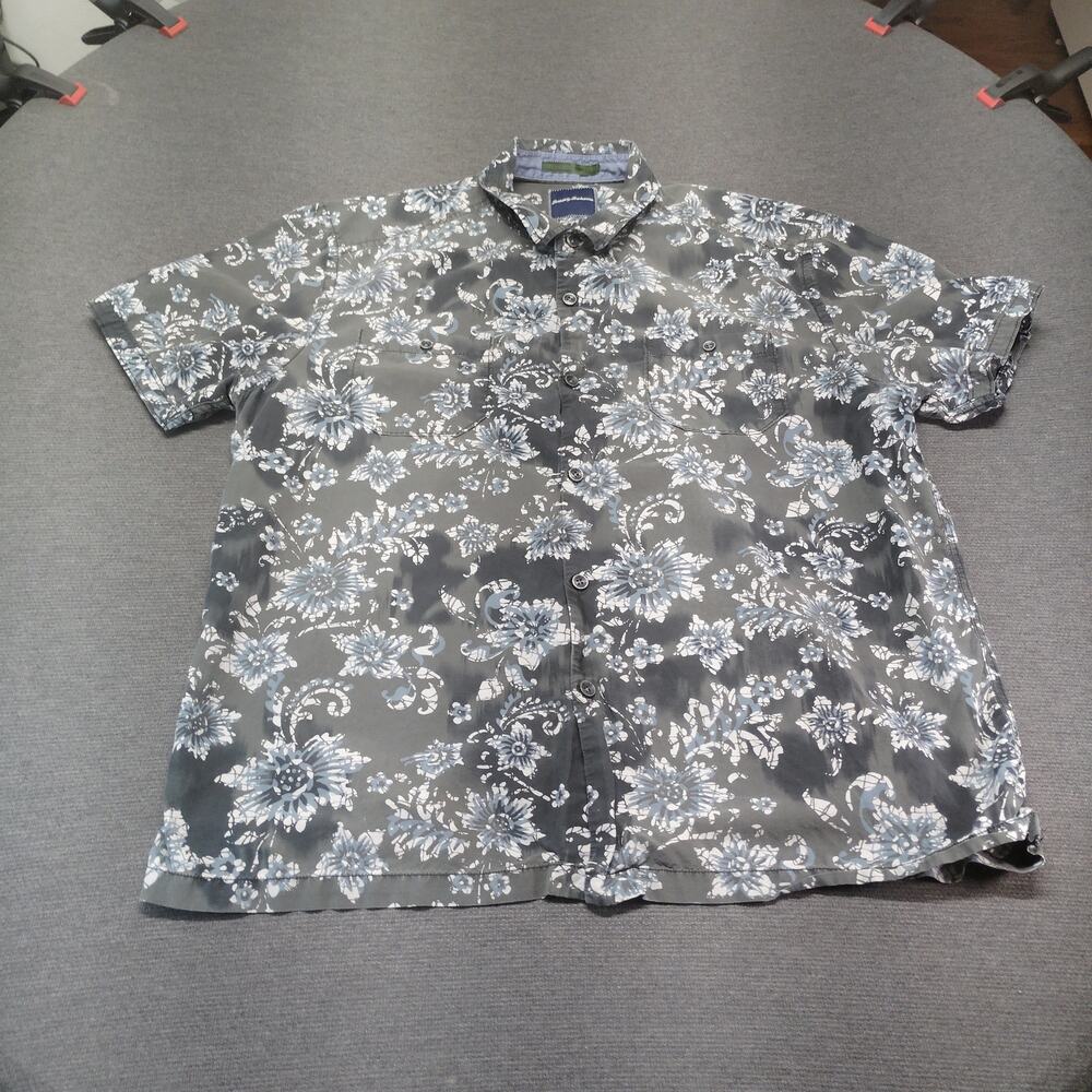 Tommy Bahama Silk Blend Hawaiian Shirt, Size XL — Dark Floral Print